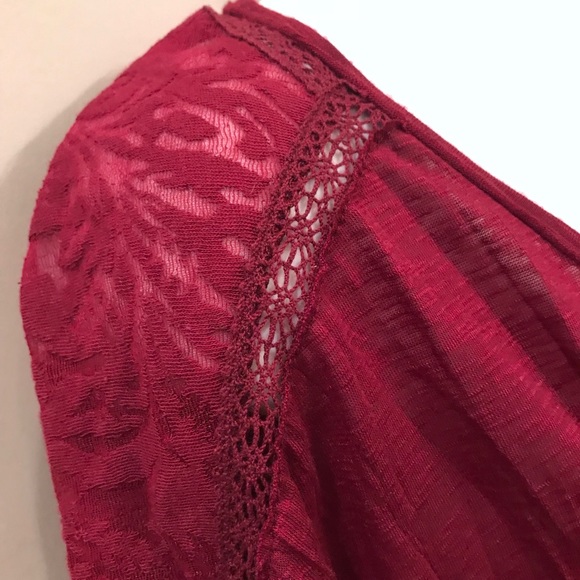 Free People Garnet Lace Detail Blouse Sz XS - Picture 3 of 5